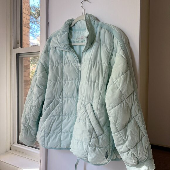 Free People Pippa Packable Puffer Jacket FP Movement Saltwater Blue Large - Picture 5 of 11